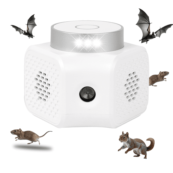 Ultrasonic Mouse Repellent Plug-In with 4 Modes, Indoor Rodent Repeller for Mice, Rats, Squirrels & Pests, 360° Coverage for House, Attic, Garage, Basement, RV