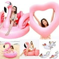 thumbnail image 2 of HuangShi  150cm Giant Flower Print Swan Inflatable Float For Adult Pool Party Toys Green Flamingo Ride-On Air Mattress Swimming Ring boia, 2 of 6