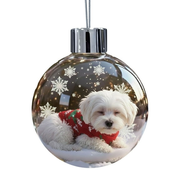 Christmas Dog Snow Globe - Festive Puppy Themed Snow Ornament, Cute Xmas Decoration For Home, Mantel And Tabletop, Charming Holiday Gift For Dog Lovers, 3.15in/8cm, C