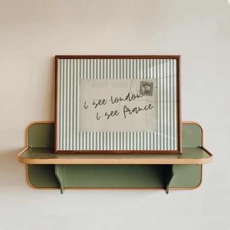 I See London I See France Vintage Handwritten Bathroom Wall Decor Green Stripe Print Horizontal Sign Quote Guest Toilet