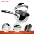 thumbnail image 4 of AVACRAFT Tri-Ply Stainless Steel Saucepan with Glass Strainer Lid, Two Side Spouts, Ergonomic Handle, Multipurpose Sauce Pan with Lid, Sauce Pot, Cooking Pot (Tri-Ply Full Body, 1.5 Quart), 4 of 8