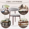 thumbnail image 6 of COLAMY NOYA Mid-Century Wooden Dining Chair Set of 2, Upholestered Kitchen Dining Chairs with Padded Seat, Modern Side Dining Chair for Dining Room & Kitchen, Gray, 6 of 12