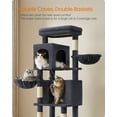 thumbnail image 7 of 69 Inch Tall Cat Tree Tower for Indoor Cats, Multi-Level Cat Condo with 2 Caves, 2 Baskets, 5 Scratching Posts, Self-Groomer, Perch, and Hammock, Dark Gray, 7 of 7