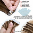 thumbnail image 6 of Benehair Tape In Human Hair Extensions Thick 100% Remy Real Skin Weft Seamless Full Head for Woman 40 pcs/100g Balayage US, 6 of 10