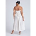 thumbnail image 2 of ELOQUII Women's Plus Size Pleated Ruffle Neckline Midi Dress, 2 of 3