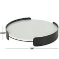 thumbnail image 3 of DecMode 16" x 16" White Marble Round Tray with Black Metal Frame, 1-Piece, 3 of 9