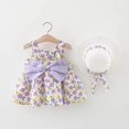 thumbnail image 2 of Ruyang Flower Girls Smocked Dress with Bow Floral Print Sleeveless Square Neck Pleated Dresses Ruffles Cute Birthday Dress, 2 of 4