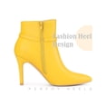 thumbnail image 3 of BLISSFUL STEP Pointed Toe Buckle Strap Stiletto Heel Ankle Boots for Women Yellow (Size 11), 3 of 5