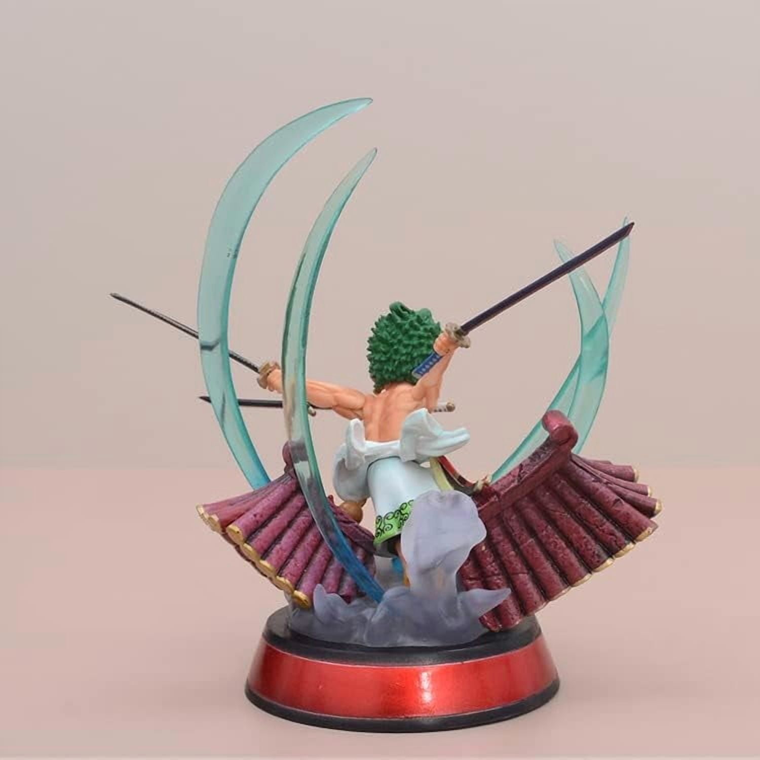 Newly Mini Figures, Luffy Zoro Doflamingo Mihawk Boa Hancock Sabo Statue Figure 12CM/4.7INCH Action Figures Cartoon Toys Anime Collection Decoration (Zoro 2)