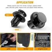 GOOACC 120Pcs Car Bumper Push Retainer Clips & Nylon Fasteners Rivet Kit 6mm 7.6mm 8mm 8.8mm 10mm Door Trim Panel Clips , 1PC Fastener Remover, Black