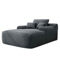 thumbnail image 5 of FFH Corduroy Sleeper Sofa Boneless Armchair, Chaise Lounge Chair Indoor Furniture, Gray, 5 of 6