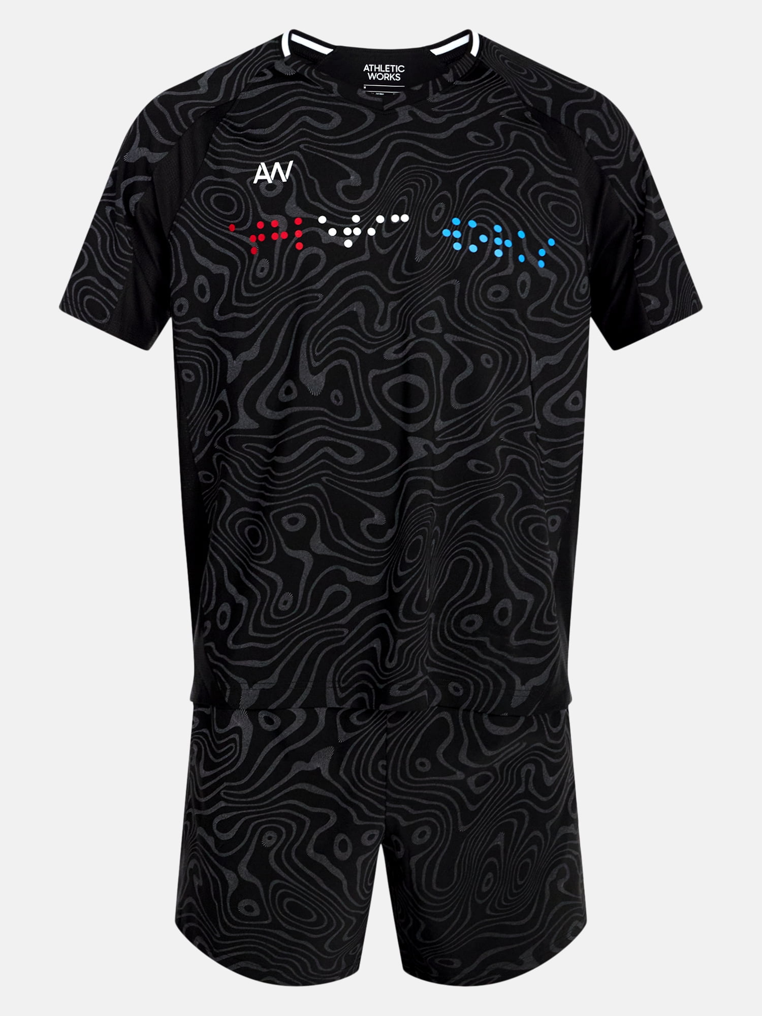 Athletic Works Men's Reflective Print Soccer Style Performance Shirt, Sizes XS-3XL