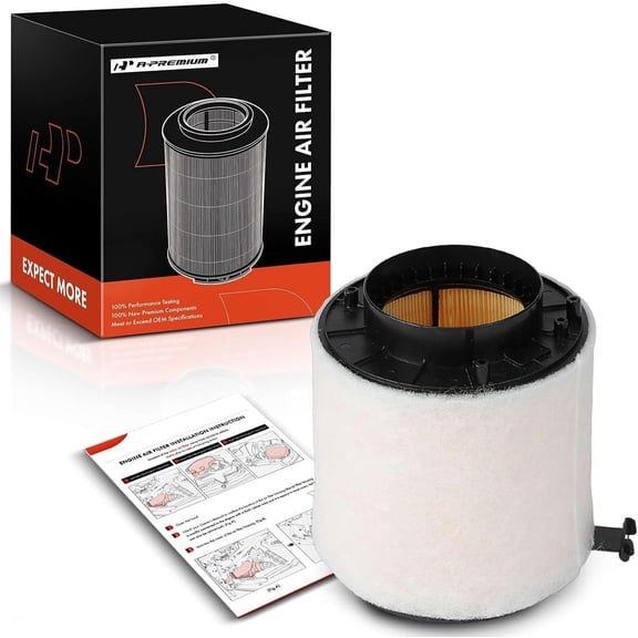 A-Premium Engine Air Filter Compatible with Audi A4 Quattro 2009, Q5 2009-2017, A5 Quattro 2008-2010, S4 2010-2016, S5 2008-2017, S5 Sportback 2018 2020, SQ5 2014-2016, 3.0L 3.2L 4.2L