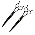 thumbnail image 4 of Black Grooming Shears Titanium Coated Cobalt w/ Pearl Right Left Hand Reversible (8.5 Inch Curved), 4 of 6