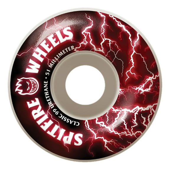 Spitfire Firebolt Skateboard Wheels 99a 51mm White/Red