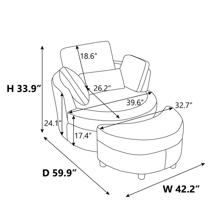 Cuddle chair dimensions hot sale