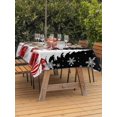 thumbnail image 2 of Outdoor Tablecloth with Umbrella Hole and Zipper, Black Plaid Christmas Rectangle Table Cloth 60x84 Inch Waterproof Tablecloth, Snowman Gifts Xmas Tree Winter Snowflake Picnic Table Cover for Patio, 2 of 7