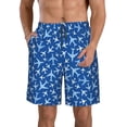 thumbnail image 2 of Uemuo Airplanes in the Sky Pattern Men's Swim Trunks Hawaiian Beach Bathing Suit Swimsuits Beach Quick-Dry Shorts with Pockets-Medium, 2 of 9
