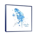 thumbnail image 3 of Designart 'Ethnic Blue Feather On White' Bohemian & Eclectic Framed Canvas Wall Art Print, 3 of 4