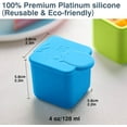 thumbnail image 5 of Homotte Leakproof Dips Containers Compatible with Most Bento Lunch Box, 2x 4 oz Salad Dressing Container to Go, Small Silicone Snack Condiment Container with Lids for Kids (Blue/Green), 5 of 7