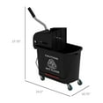 thumbnail image 3 of Mop Bucket with Wringer on Wheels - 21 Quart Floor Cleaning - Black - Separate Dirty/Clean Water System - Home & Office Use, 3 of 9
