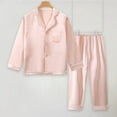 thumbnail image 2 of Otqutp Big Boys Girls Homewear Sets Kids Satin Silk Sleepwear Set Little Gilrs Boys Christmas Homewear Sets Children Button Down Tops+Sleep Pants, 2 of 7