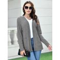 thumbnail image 4 of QINCAO Womens Open Front Cardigans Casual Long Sleeve Classic Knit Sweater Outerwear with Pockets M-3XL, 4 of 6