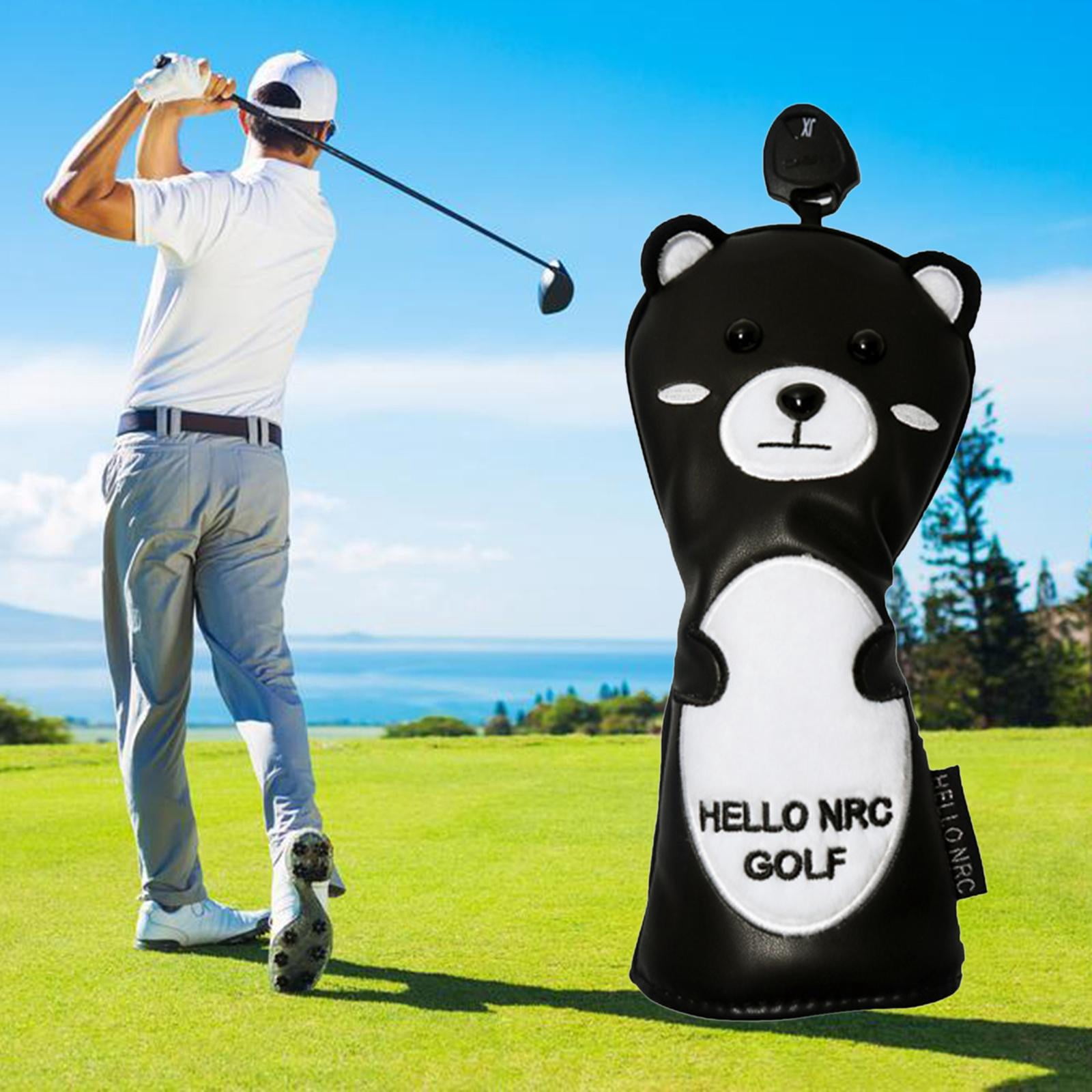 Protective Golf Headcover, Cartoon PU Leather Bear golf Club Head Cover, Durable, Hybrid , UT