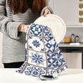 thumbnail image 6 of Kitchen Towels Retro Talavera Ceramic Pattern Cleaning Towel Absorbent Hand Towels Tea Towels for Home Restaurant Dish Clean 28" x 18", 1PC, 6 of 7