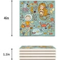 thumbnail image 3 of FMSHPON Mermaid Octopus Cartoon Underwater World Set of 4 Coaster for Drinks, Absorbent Ceramic Stone Coasters Cup Mat with Cork Base for Home Kitchen Room Coffee Table Bar Decor, 3 of 4