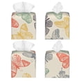 thumbnail image 2 of Uemuo Butterfly Tissue Box Cover Holder, Square with Bottom Belt - PVC Leather Decorative Organizer for Tabletop, Bathroom, Car, Office, 2 of 8