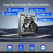 15.6 FHD Student Laptop Computer ,16GB RAM 1TB SSD, Backlit Keyboard, Fingerprint, Intel Pentium Quad-Core N100 (Beat to i3-1115G4, Up to 3.4GHz), Type C 65W Charger(Silver)