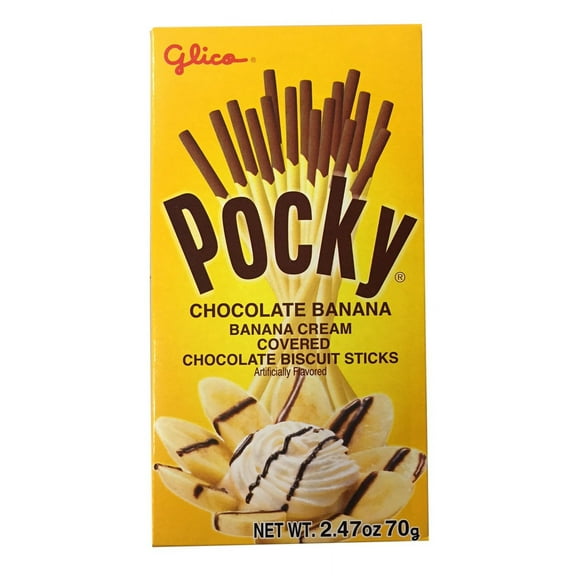 Pocky Cream Covered Biscuit Sticks 2.47 oz per Pack (Banana, 3 Pack)