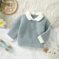 thumbnail image 4 of SXcggal Toddler Baby Girl Boy Knit Sweater Turn Down Collar Long Sleeve Pullover Sweatshirt Fall Winter Clothes Warm Beautiful Soft Girls Sweaters, 4 of 7