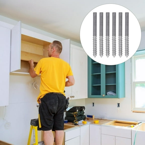 YOSADIER 6Pcs *60in Stainless Steel Self-Tapping Hanger Bolts Double Headed Screw Set for Bridges Automobiles