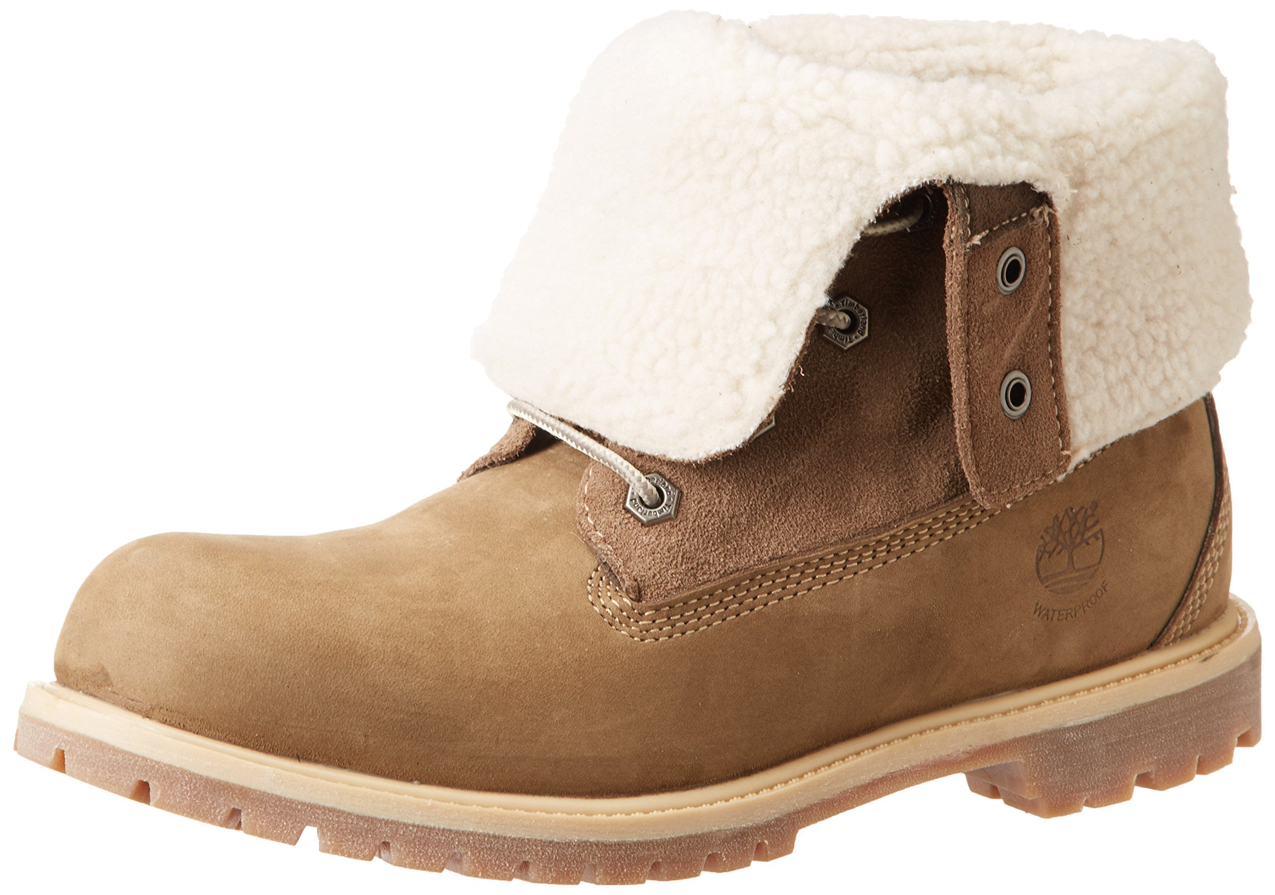 inch St Cokes Timberland Authentics Teddy Fleece Fold Down Wp Boots Taupe - Walmart.com