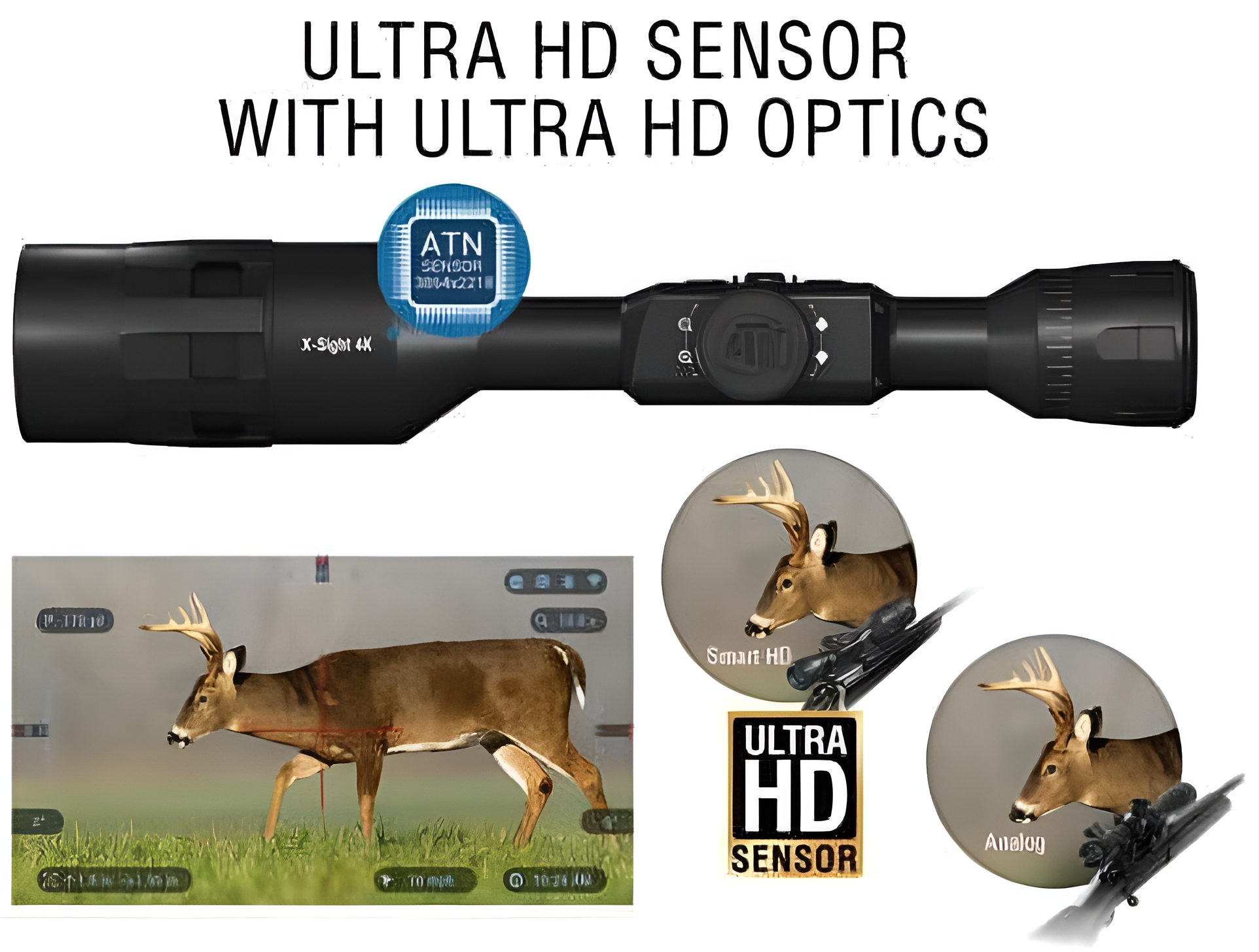 Restored Premium ATN X-Sight 4K Pro 5-20x Smart Day/Night Rifle Scope, Qdm Free (Refurbished)