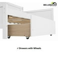 thumbnail image 6 of Bellemave Modern Twin Daybed with Storage Drawers Sturdy Wood Bed Frame Sofa Bed with Backrest and Armrest Storage Daybed Sofa Couch for Living Room or Bedroom, White, 6 of 10