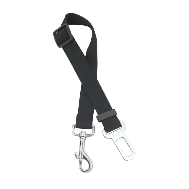 Cinturón de seguridad universal para coche, resistente y ajustable, de 50 a 90 cm, para perros y gatos, de nailon negro.