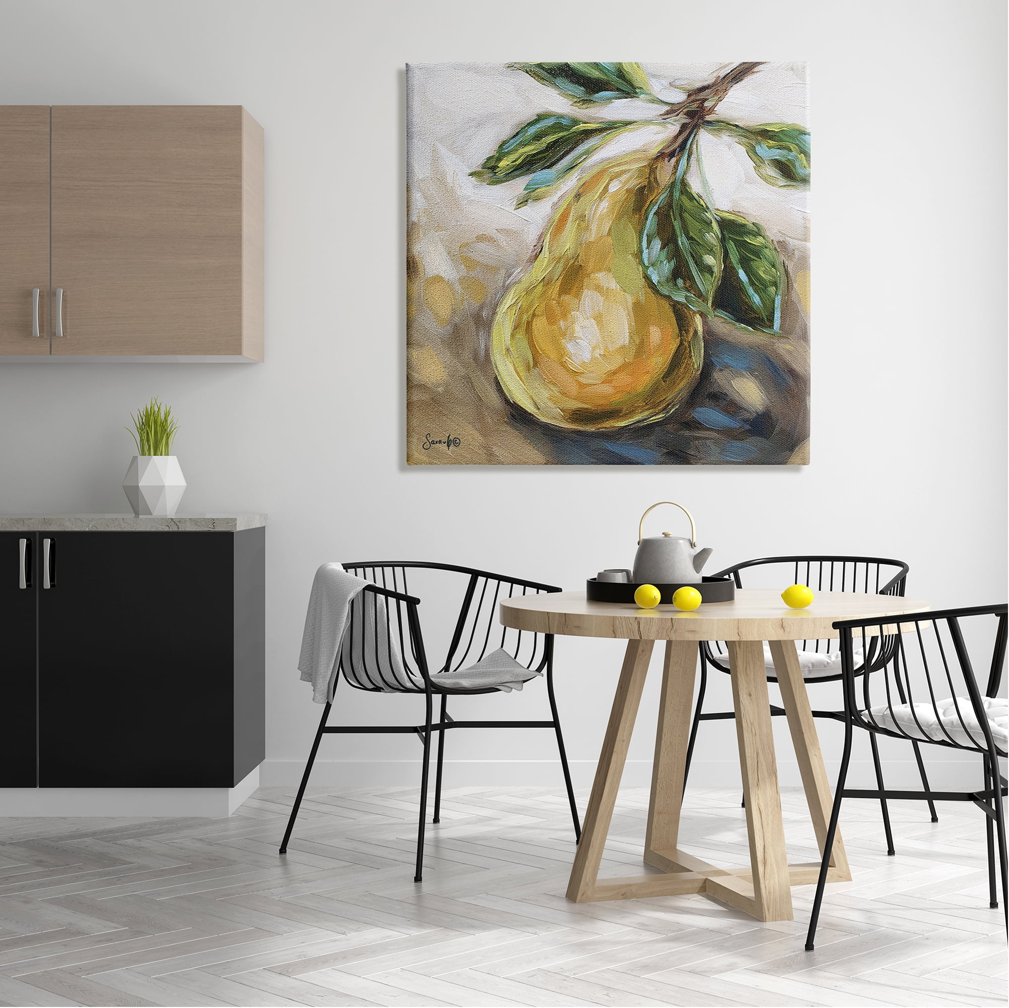 Stupell Industries Pear Still Life Painting Food & Beverage Painting Gallery Wrapped Canvas Print Wall Art, 36 x 36