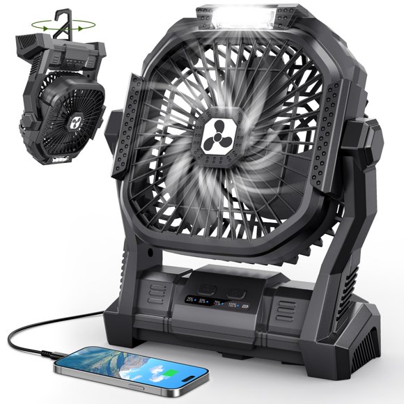 Ventilador portátil recargable Peouix 20000mAh con linterna LED