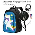 thumbnail image 2 of Honeii Cool Unicorn Star Golden for Travel Laptop Backpack, Business Laptops Backpack with USB Charging Port, College High School Computer Bag for Men Women, 2 of 7