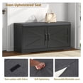 thumbnail image 5 of Shoe Storage Bench Entryway - 2 Tier Farmhouse Shoe Cabinet w/ Cushion - Black - 39.37"W x 13.78"D, 5 of 6