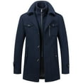 thumbnail image 1 of Winter Men's Wool Coat Cold Men Woolen Overcoat Double Collar Casual, 1 of 5