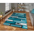 thumbnail image 5 of RUG AND DECOR Newport Collection Modern Abstract Design Area Rug Turquoise Black Grey Living Room Bed Room Carpet Alfombras para Sala, 5 of 5