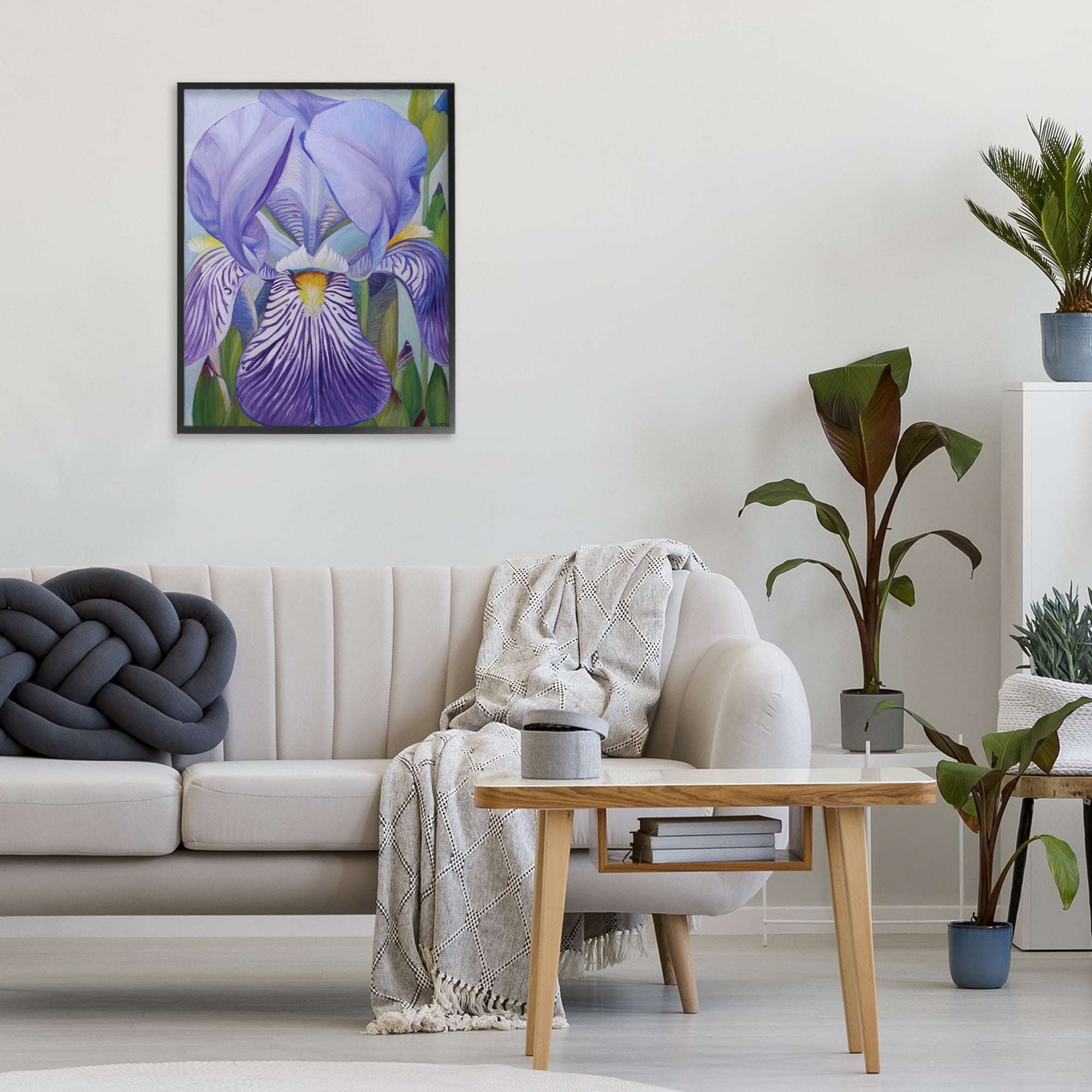 Stupell Industries Blooming Purple Iris Petals Black Framed Giclee Art, design by Violeta Vollmer