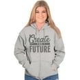 thumbnail image 4 of Create Future Inspiration Cute Gym Zip Hoodie Sweatshirt Women Brisco Brands M, 4 of 6