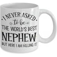 thumbnail image 2 of Worlds Best Nephew Mug from Aunt Uncle Birthday Christmas Graduation Ideas for Teens Appreciation Keepsake for Him 11 or 15 oz White Ceramic Coffee Cu, 2 of 2