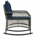 thumbnail image 3 of vidaXL Garden Rocking Chair with Cushions Grey Poly Rattan, 3 of 5