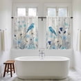 thumbnail image 4 of Blue Flowers Kitchen Curtains 45 Inch Length, Spring Birds Rustic Floral Pastoral Plants Tiers Curtains for Bathroom Bedroom Cafe, Light Filtering Small Window Treatment Drapes 2 Panels 42"Wx45"L, 4 of 8
